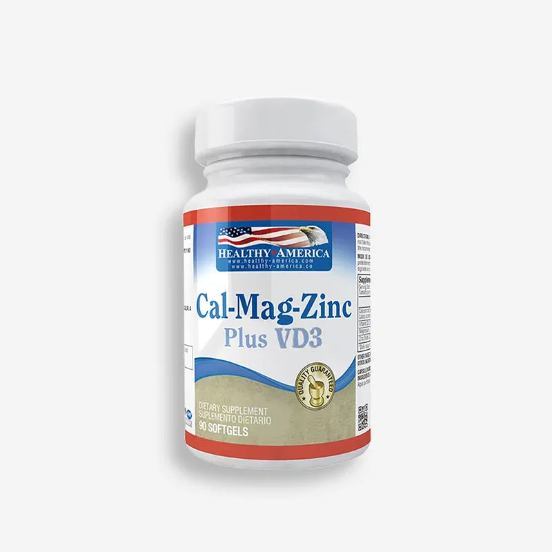 CALCIO – MAGNESIO – ZINC 90 PERLAS – HEALTHY AMERICA