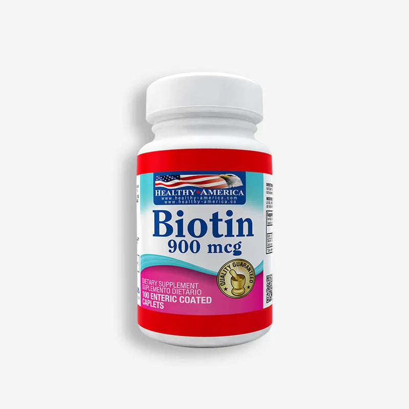BIOTIN 900 MCG – 120 PERLAS – HEALTHY AMERICA