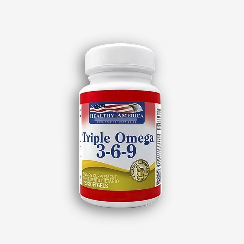 TRIPLE OMEGA 3-6-9 DE 120 PERLAS – 1200MG – HEALTHY AMERICA