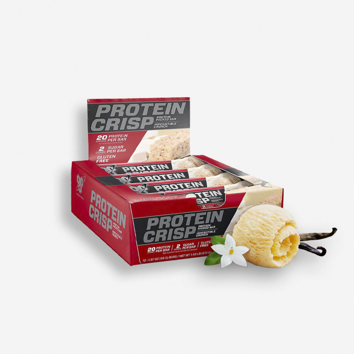 CAJA PROTEIN CRISP X12 UNIDADES VAINILLA MARSMALLOW – BSN