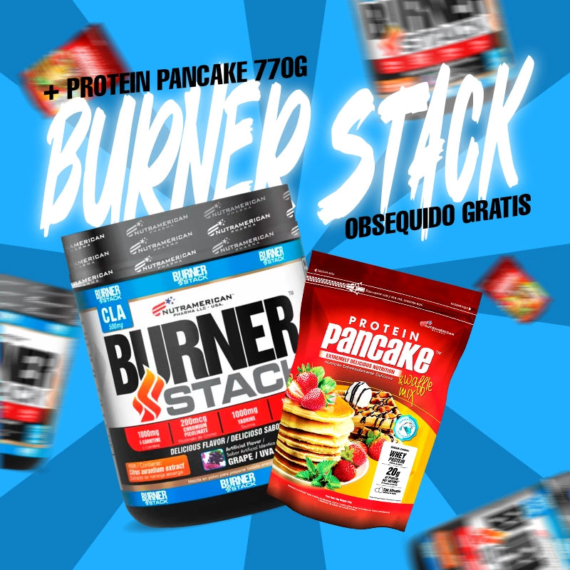 BURNER STACK 360 GR + PROTEIN PANCAKE 1.69 LB + OBSEQUIO