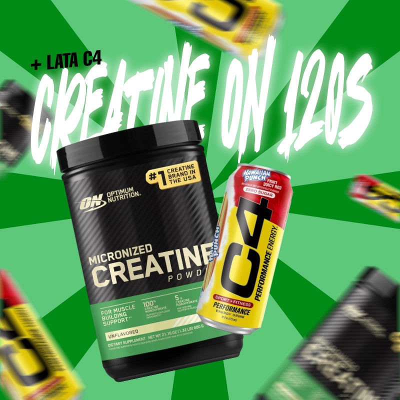 COMBO CREATINE OPTIMUM 120 SERV + SCOOP 5 G + LATA C4
