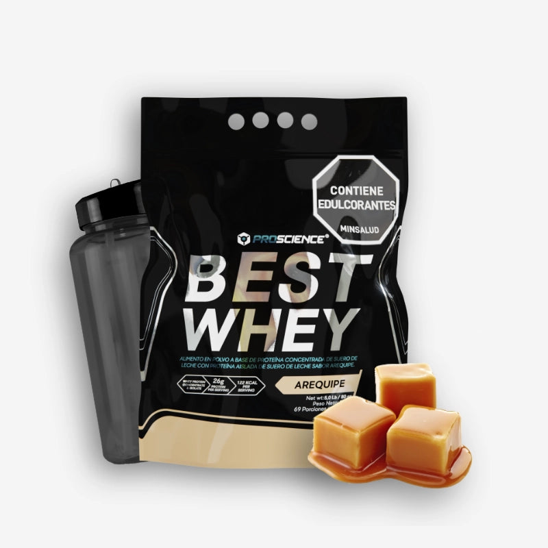 BEST WHEY 5 LIBRAS SABOR GOURMET AREQUIPE + TERMO LITRO – PROSCIENCE