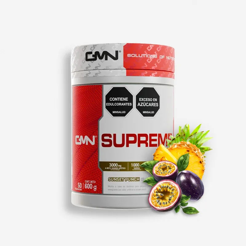 SUPREME PRE ENTRENO 50 SERVICIOS SABOR SUNSET PUNCH – GMN