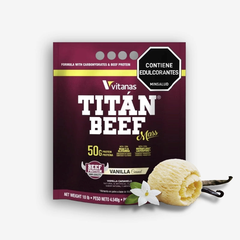 TITÁN BEEF MASS 10 LIBRAS SABOR VAINILLA – VITANAS