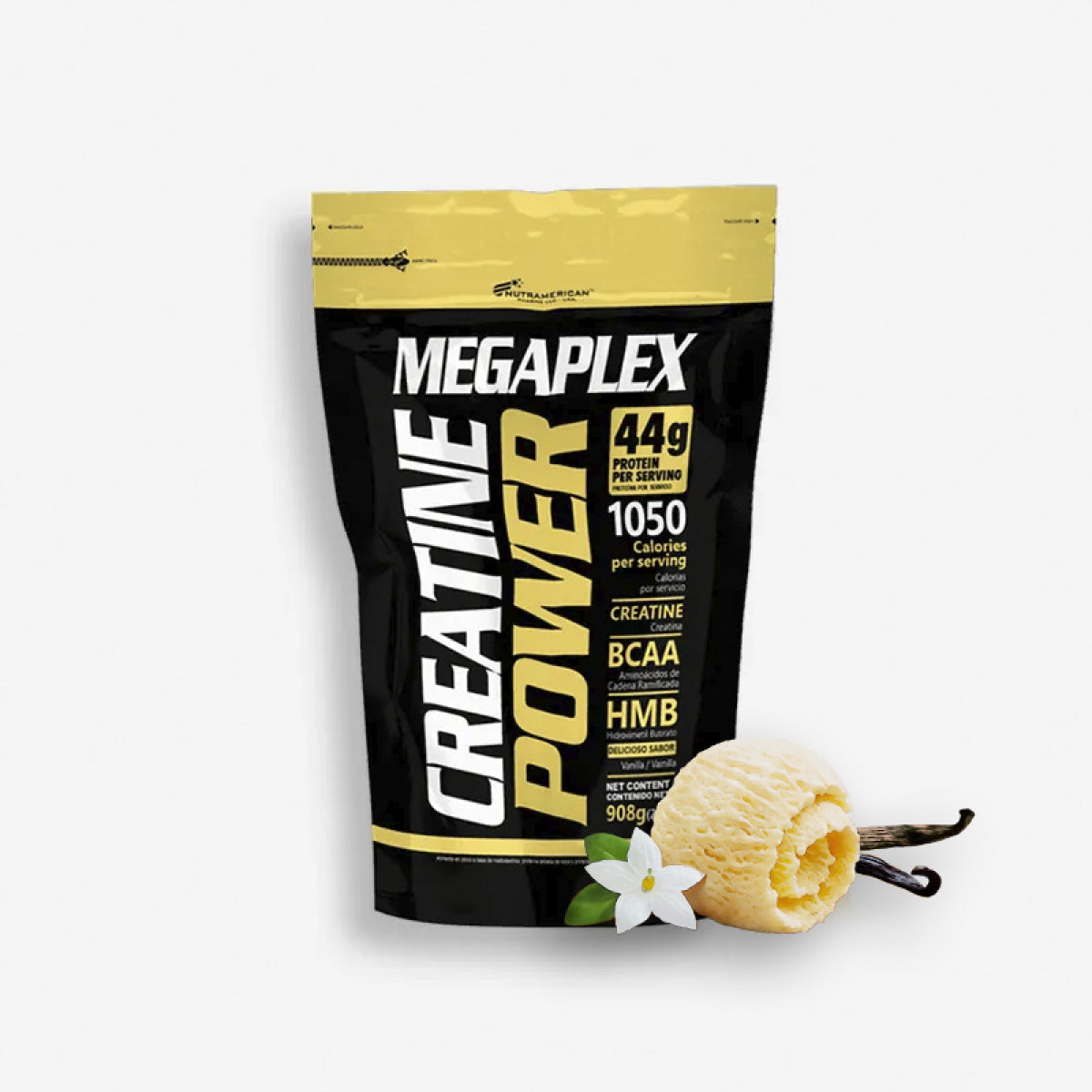 MEGAPLEX CREATINE POWER 2 LIBRAS SABOR VAINILLA – NUTRAMERICAN