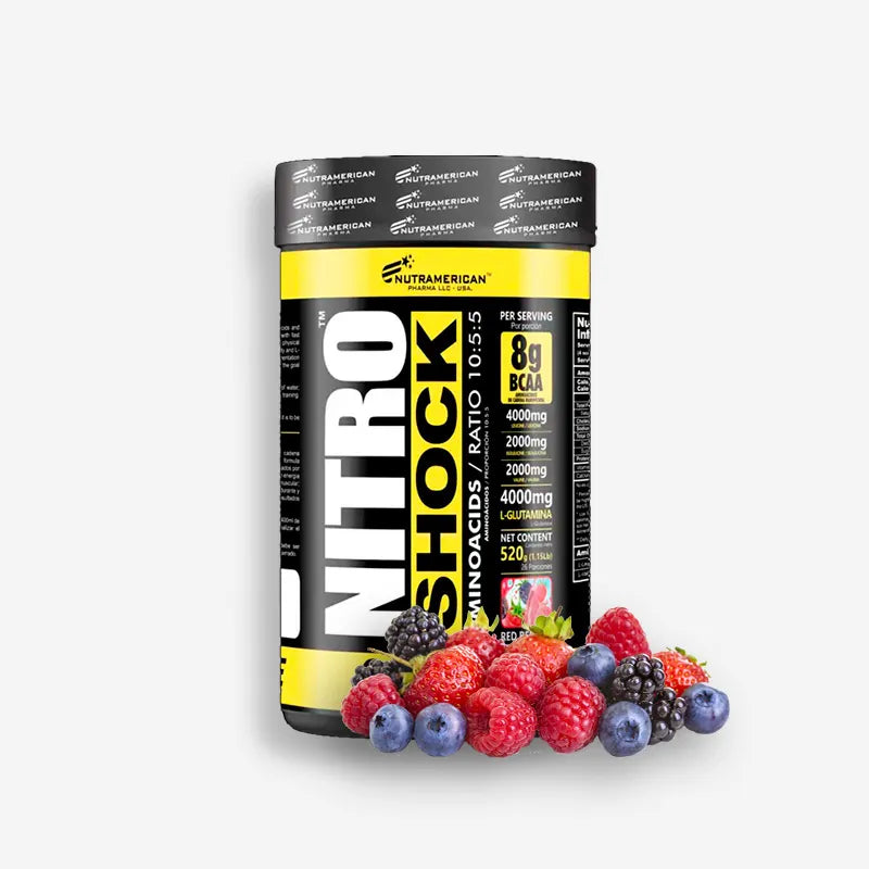 NITRO SHOCK 405 GRAMOS SABOR FRUTOS ROJOS – NUTRAMERICAN