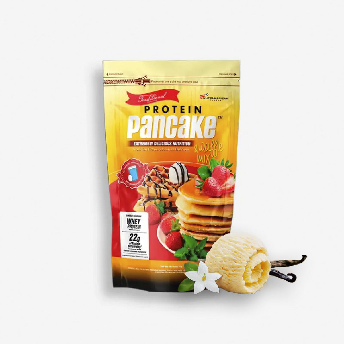 PROTEIN PANCAKE TRADICIONAL 750 GRAMOS SABOR VAINILLA – NUTRAMERICAN