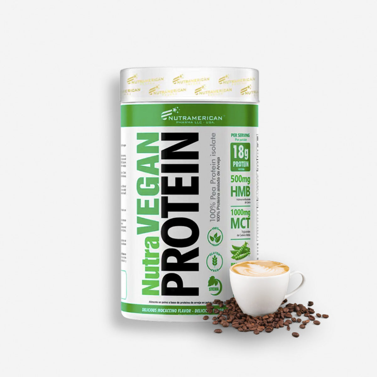 NUTRA VEGAN PROTEIN 400 GRAMOS SABOR MOCACCINO – NUTRAMERICAN