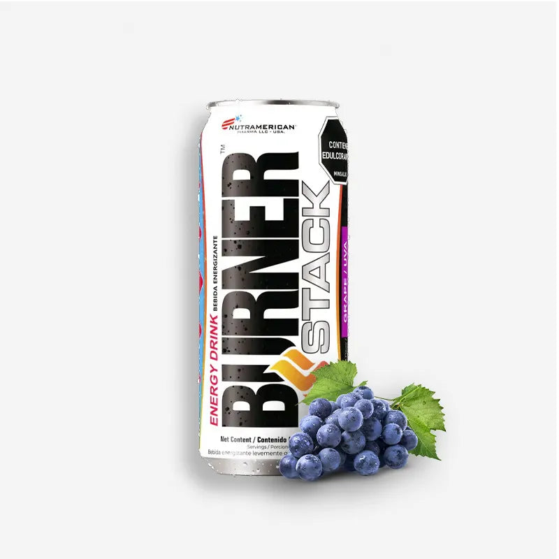 UNIDAD LATA BURNER STACK 310 MILILITROS SABOR UVA – NUTRAMERICAN