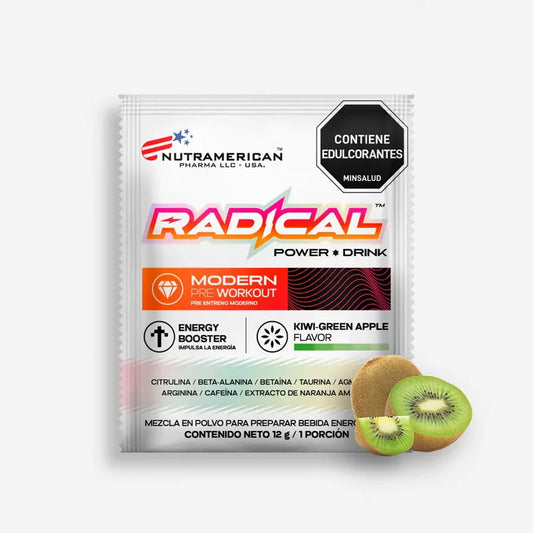 UNIDAD SOBRE RADICAL POWER DRINK 12 GRAMOS SABOR KIWI-GREEN APPLE – NUTRAMERICAN