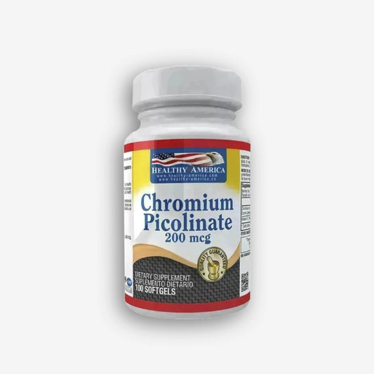 CHROMIUM PICOLINATE 200MCG – 100 PERLAS – HEALTHY AMERICA