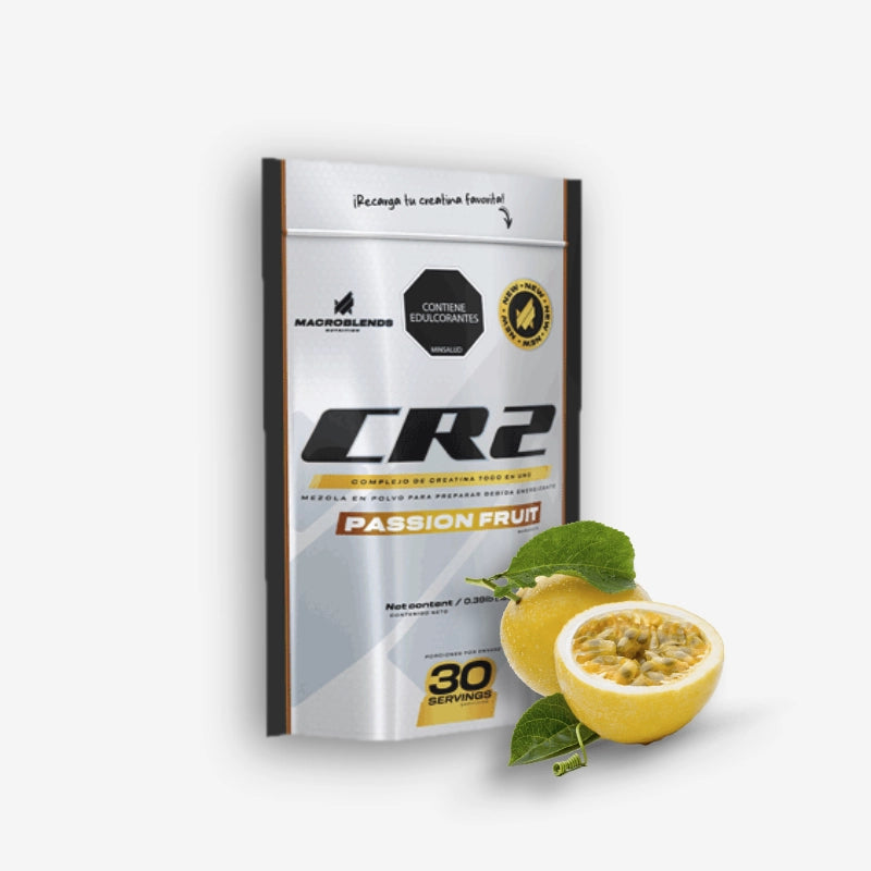 BOLSA CR2 CREATINE 30 SERVICIOS SABOR PASSION FRUIT – MACRO BLENDS