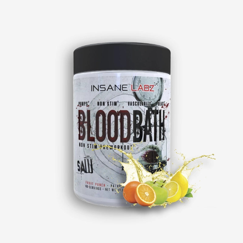 BLOOD BATH NON STIM -PRE WORK-OUT SAW 40 SERVICIOS SABOR FRUIT PUNCH – INSANE LABZ