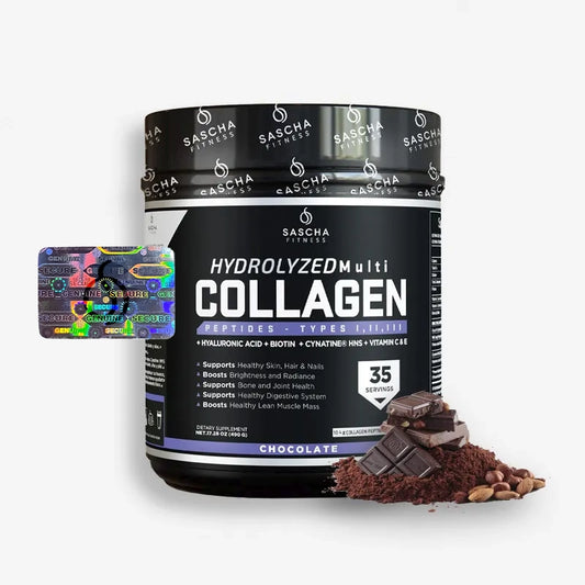COLLAGEN HYDROLYZED SASCHA FITNESS 35 SERVICIOS SABOR CHOCOLATE