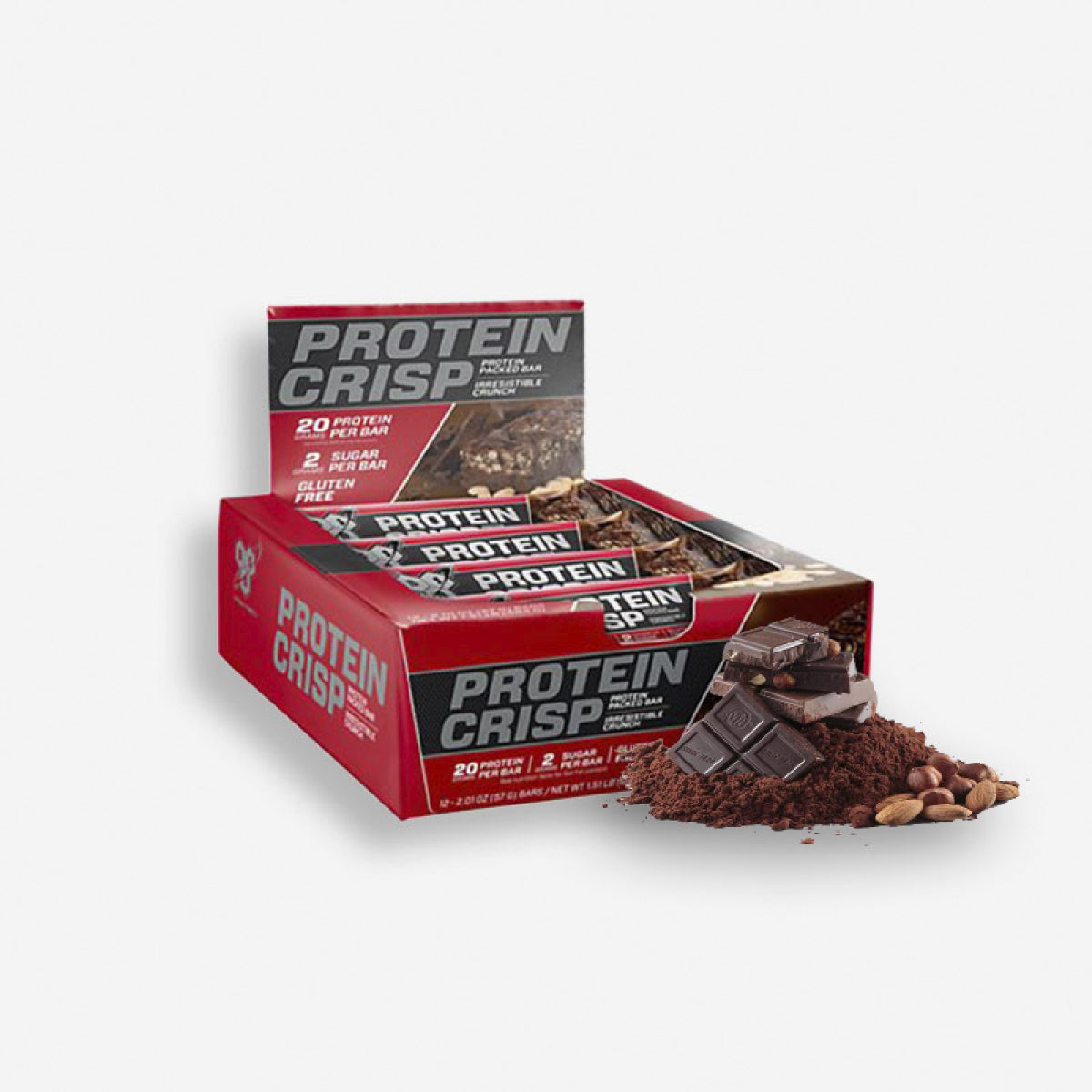 CAJA PROTEIN CRISP X12 UNIDADES CHOCOLATE CRUNCH – BSN