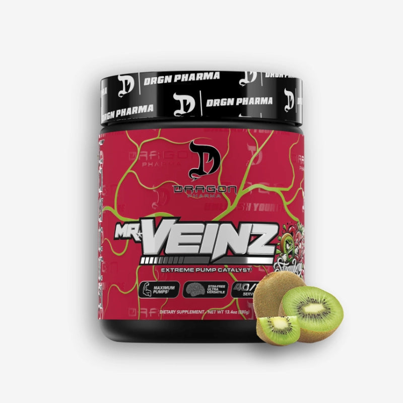 MR. VEINZ PRE-WORK OUT NO STIM 40 SERVICIOS SABOR STRAWBERRY KIWI SMASH – DRAGON PHARMA