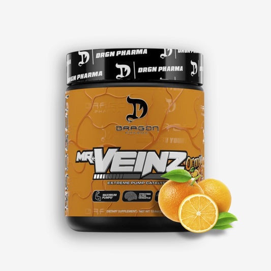 MR. VEINZ PRE-WORK OUT NO STIM 40 SERVICIOS SABOR ORANGE FURY – DRAGON PHARMA