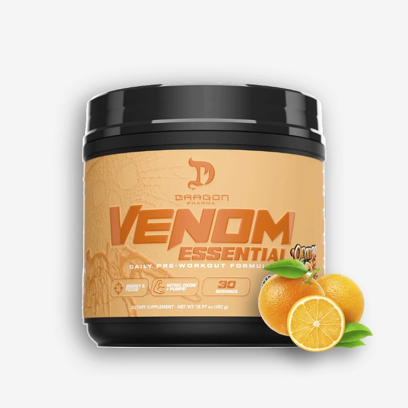 VENOM ESSENTIAL 30 SERVICIOS SABOR ORANGE FURY – DRAGON PHARMA