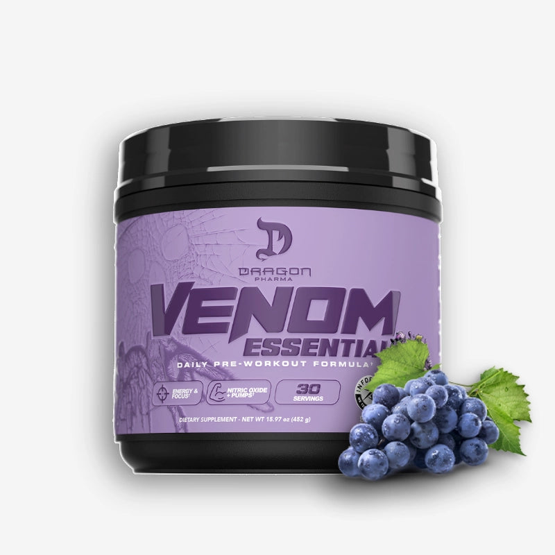 VENOM ESSENTIAL 30 SERVICIOS SABOR JAKED GRAPE – DRAGON PHARMA