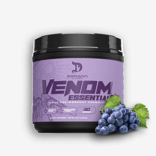 VENOM ESSENTIAL 30 SERVICIOS SABOR JAKED GRAPE – DRAGON PHARMA