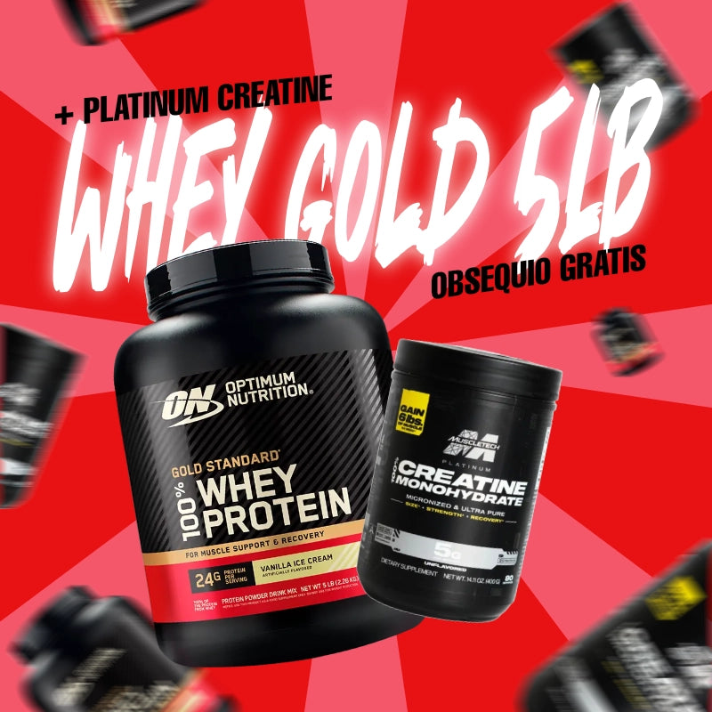 COMBO WHEY GOLD 5 LIBRAS + CREATINA PLATINUM 80 SERVICIOS